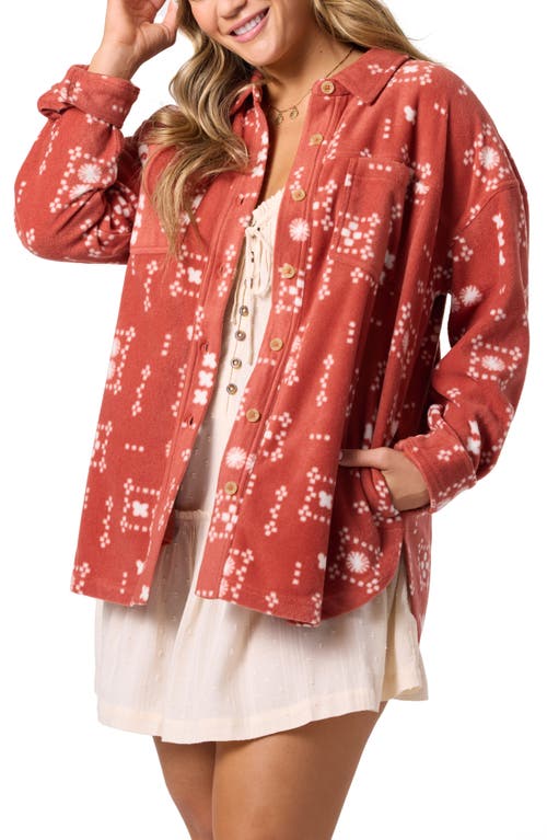 O'neill Rune Oversize Superfleece Shirt Jacket In Brown