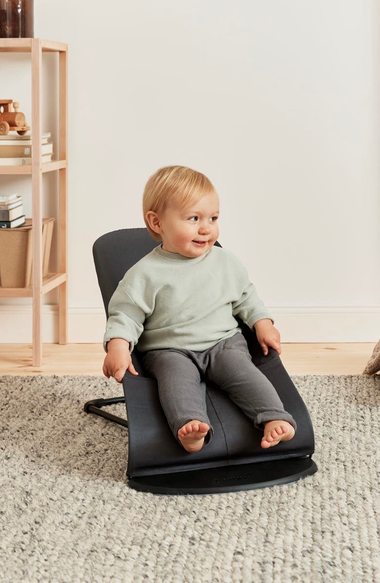 BabyBjörn Bouncer Bliss Convertible Jersey Baby Bouncer, Alternate, color, Dark Grey