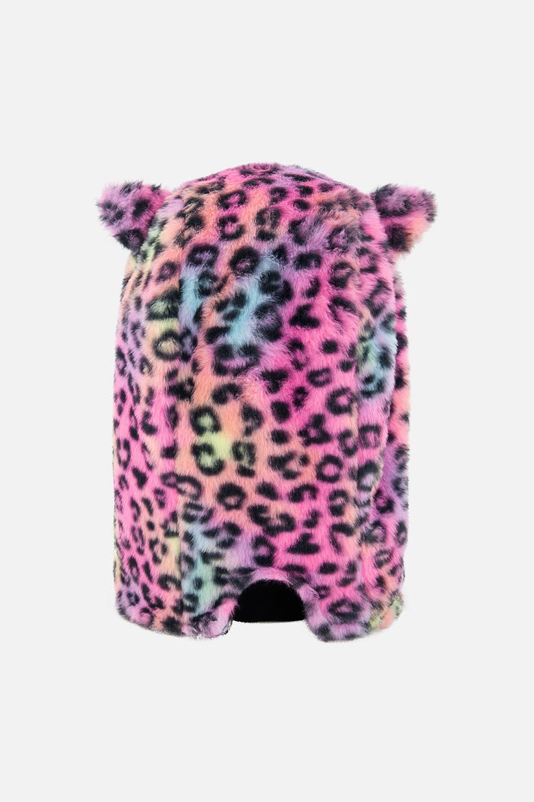 Oversized Leopard Polar Fleece Ski Helmet Balaclava, Alternate, color, Multicolored Leopard Fur