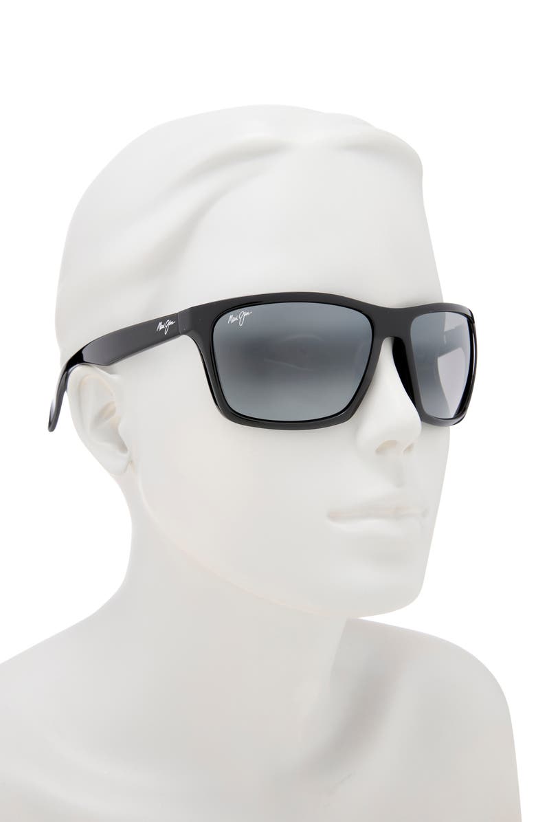 Maui Jim 59mm Core Polarized Square Sunglasses, Alternate, color, Black Black Grey