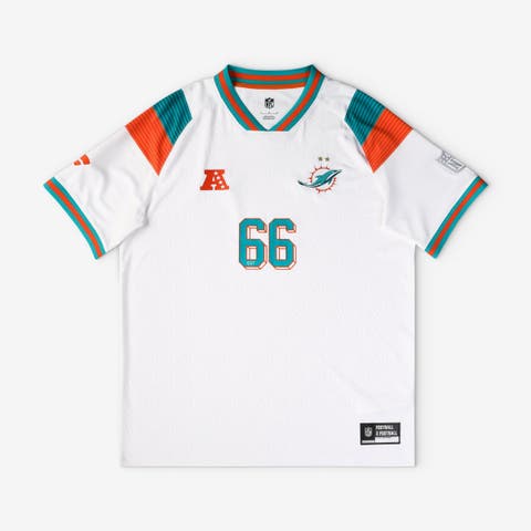 Youth Fanatics White Miami Dolphins Football x Football V-Neck Fan Top
