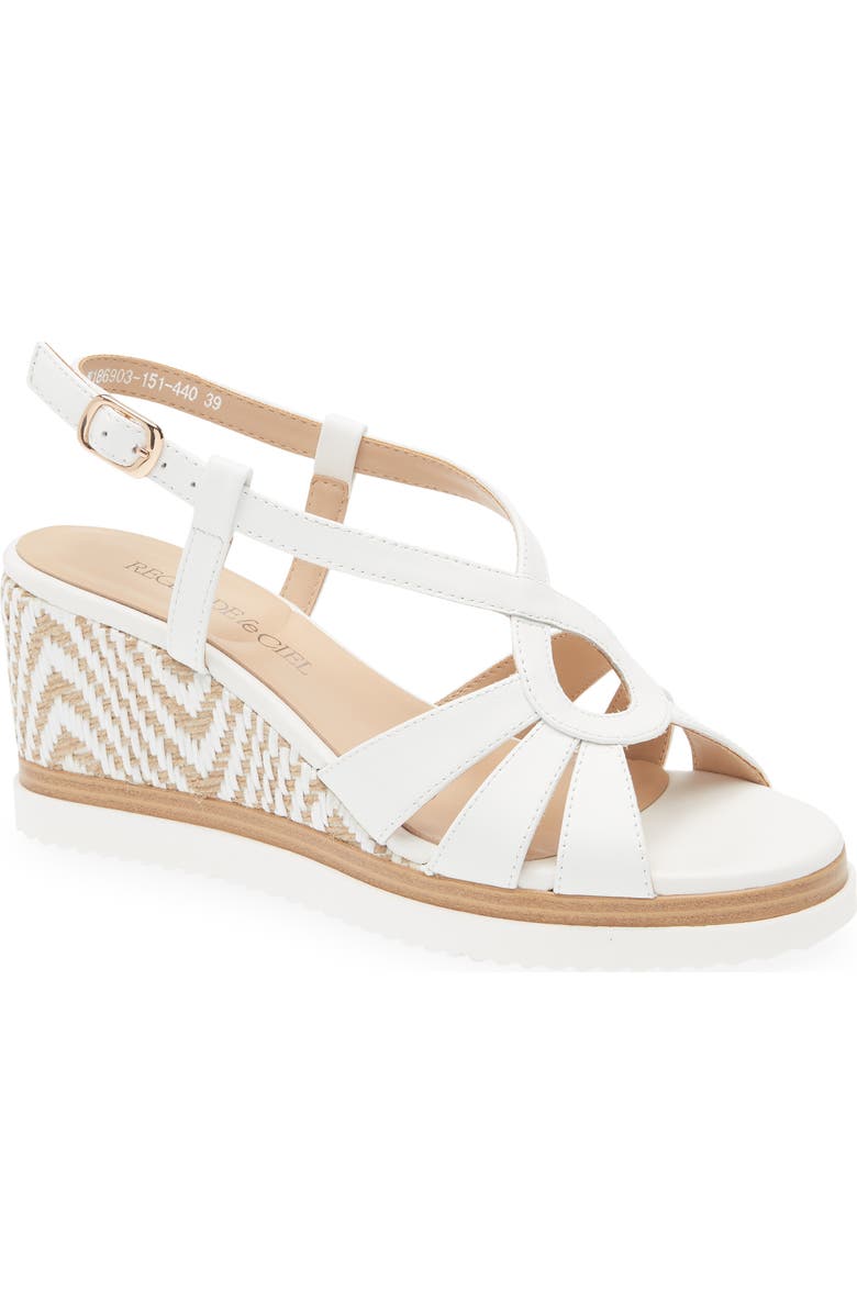 Regarde Le Ciel Madison Slingback Platform Wedge Sandal, Main, color, Garment White