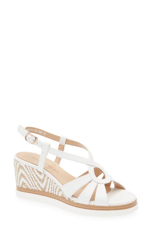 Regarde Le Ciel Madison Slingback Platform Wedge Sandal In Garment White