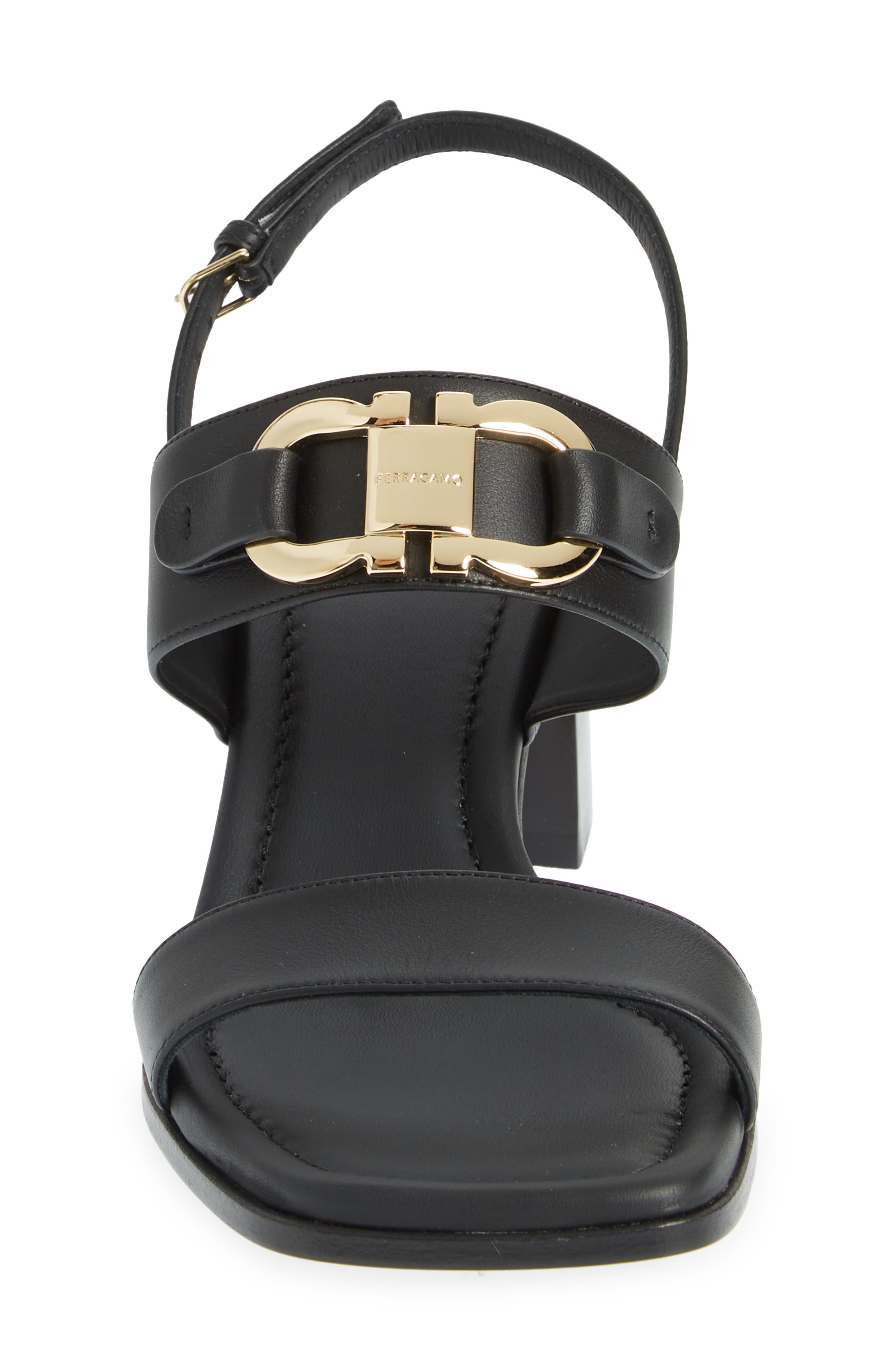FERRAGAMO Lou Gancio Slingback Sandal, Alternate, color, Nero Nero Nero