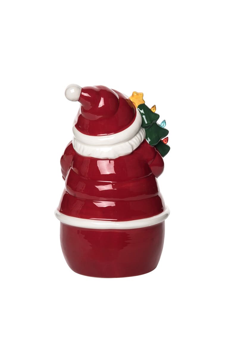 Transpac Multicolor Light Up Santa Tree Ceramic Decorative Figurine, Alternate, color, Red