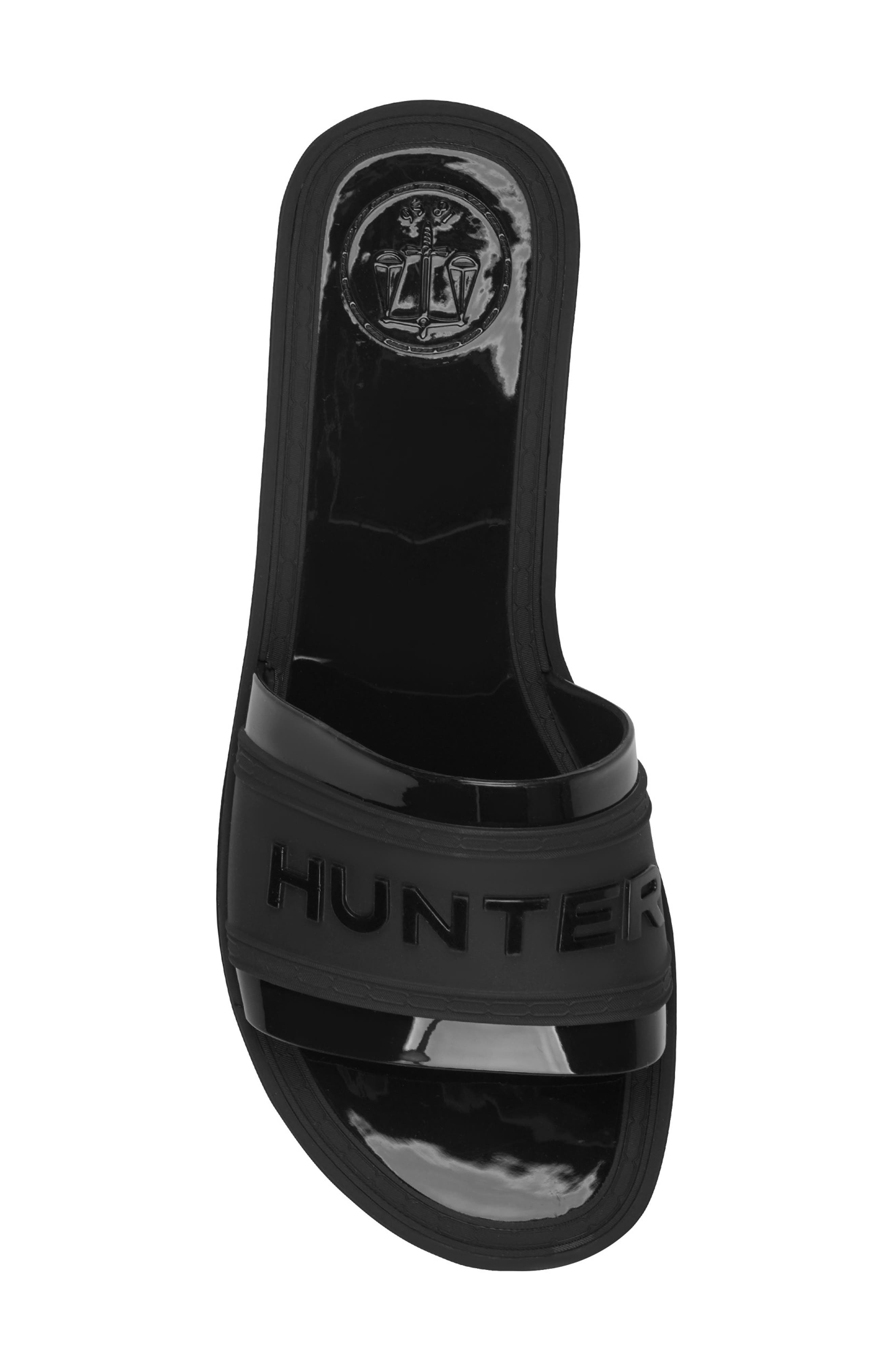 Hunter Marina Slide Sandal, Alternate, color, Black 001