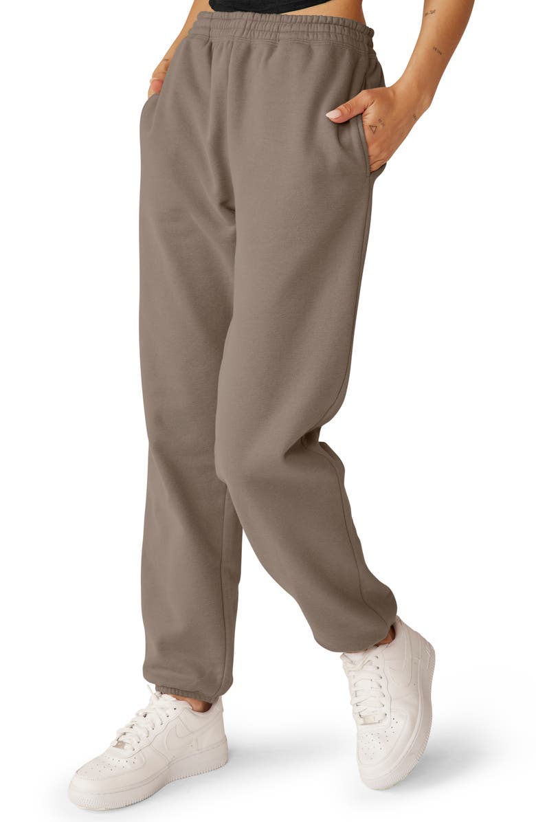 Beyond Yoga On the Go Cotton Blend Joggers, Alternate, color, Birch