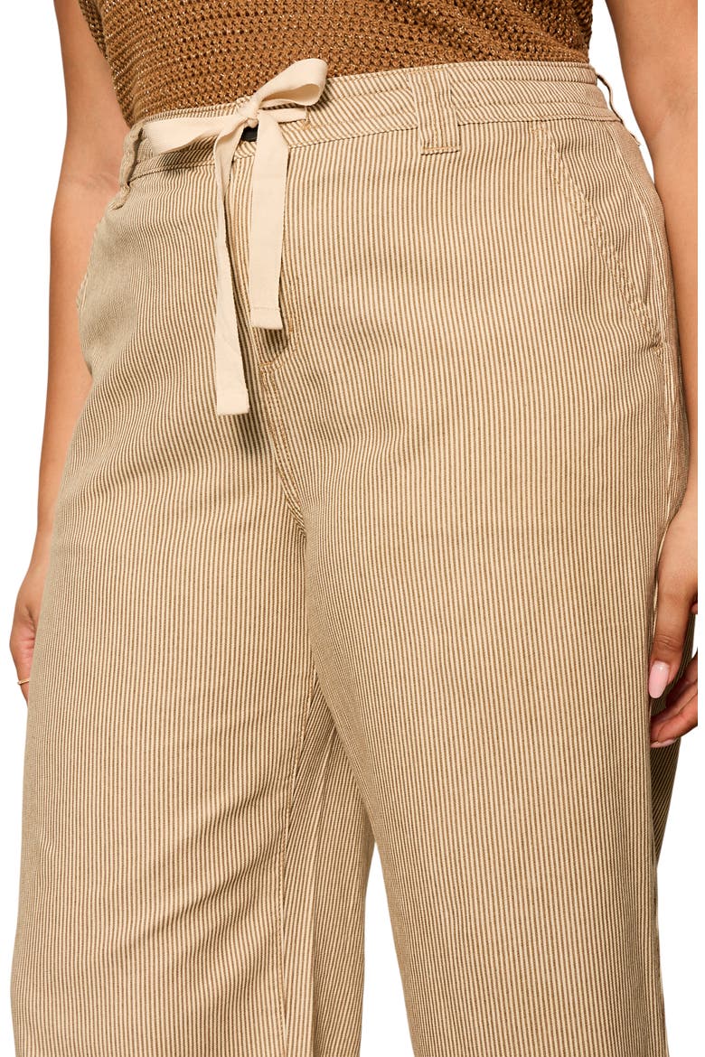 Lily Stripe Crop Pants, Alternate, color, BROWN