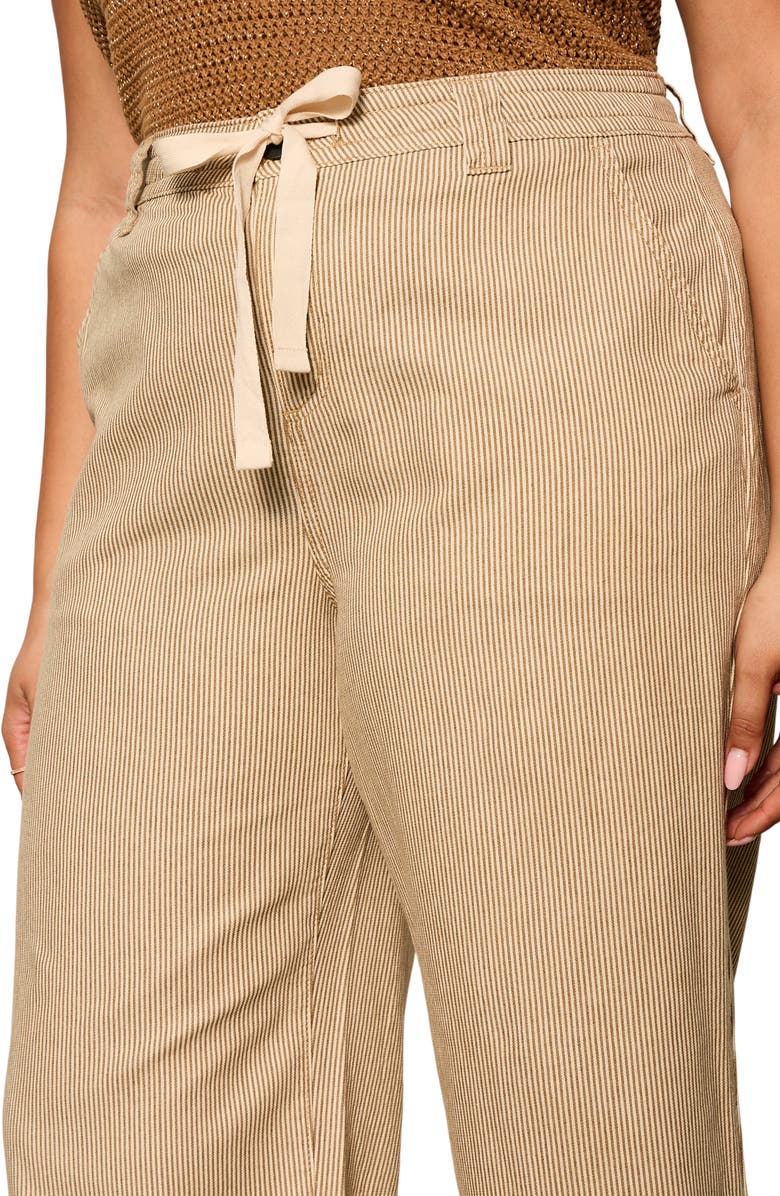 Sanctuary Lily Stripe Crop Pants, Alternate, color, Brown