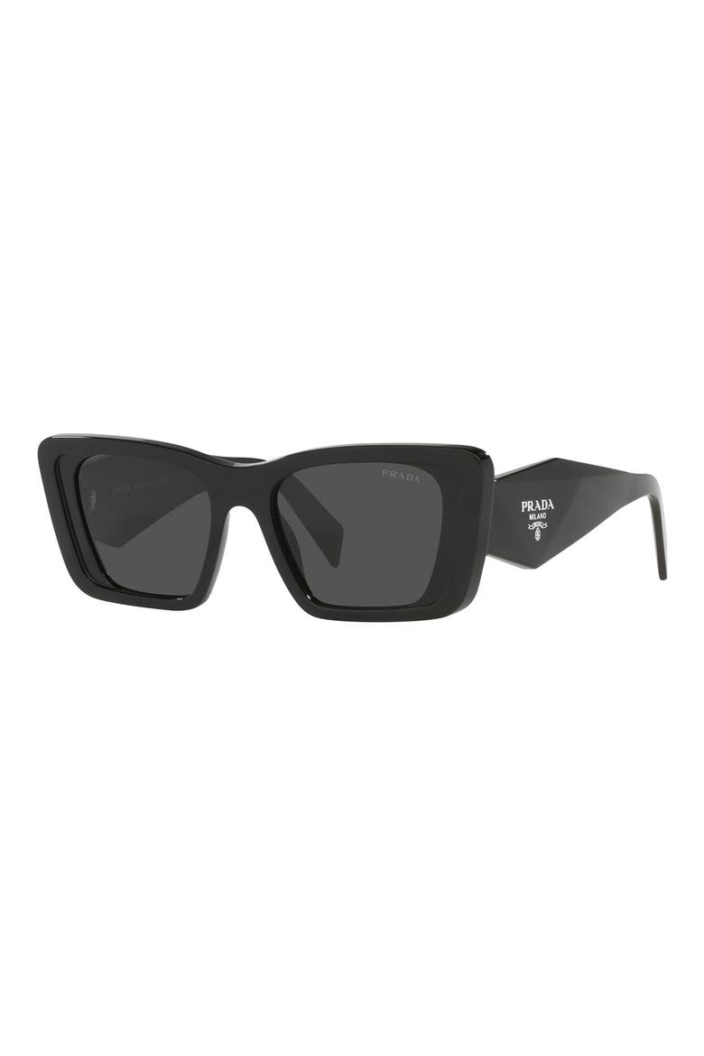 51mm Square Sunglasses, Alternate, color, BLACK/ DARK GREY