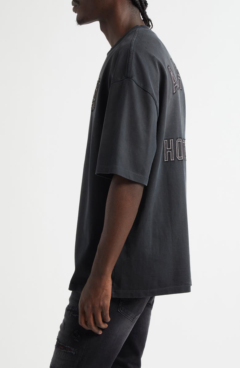 AMIRI Skate Logo Patch Cotton T-Shirt, Alternate, color, Black