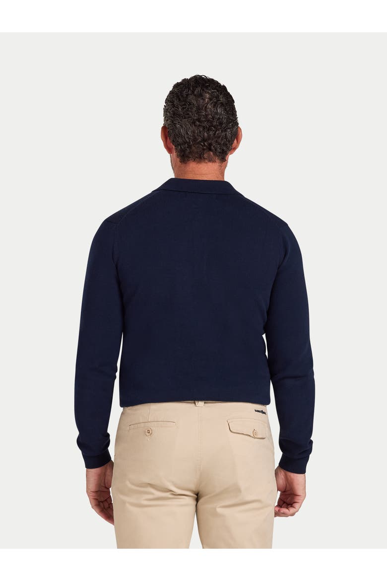 Long Sleeve Knitted Polo Shirt, Alternate, color, Navy
