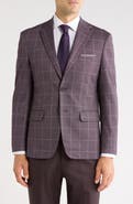 Duchamp Windowpane Check Stretch Knit Sport Coat