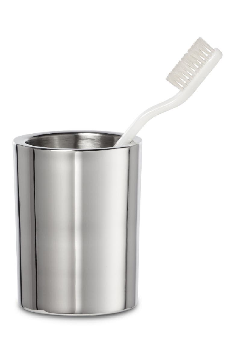 Modern Round Toothbrush Tumbler, Alternate, color, SILVER