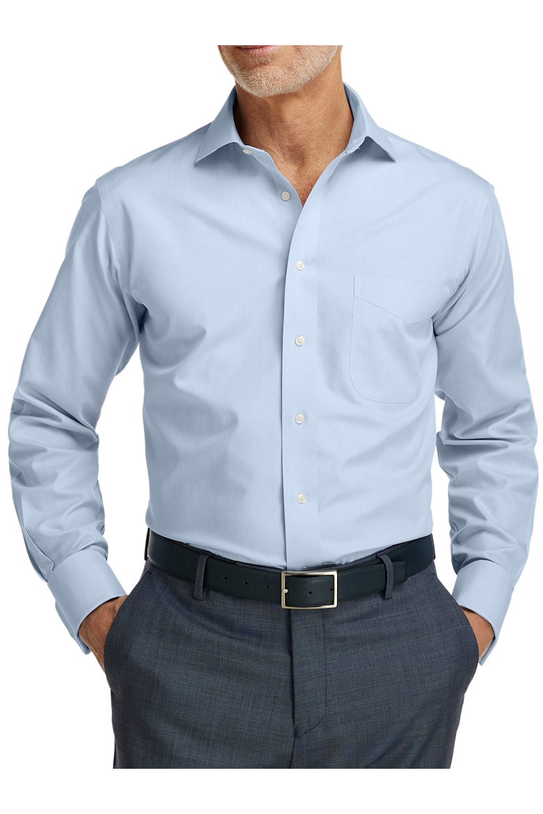 Non-iron Cotton Pinpoint Solid Spread Collar French Cuff Dress Shirt, Alternate, color, Blue