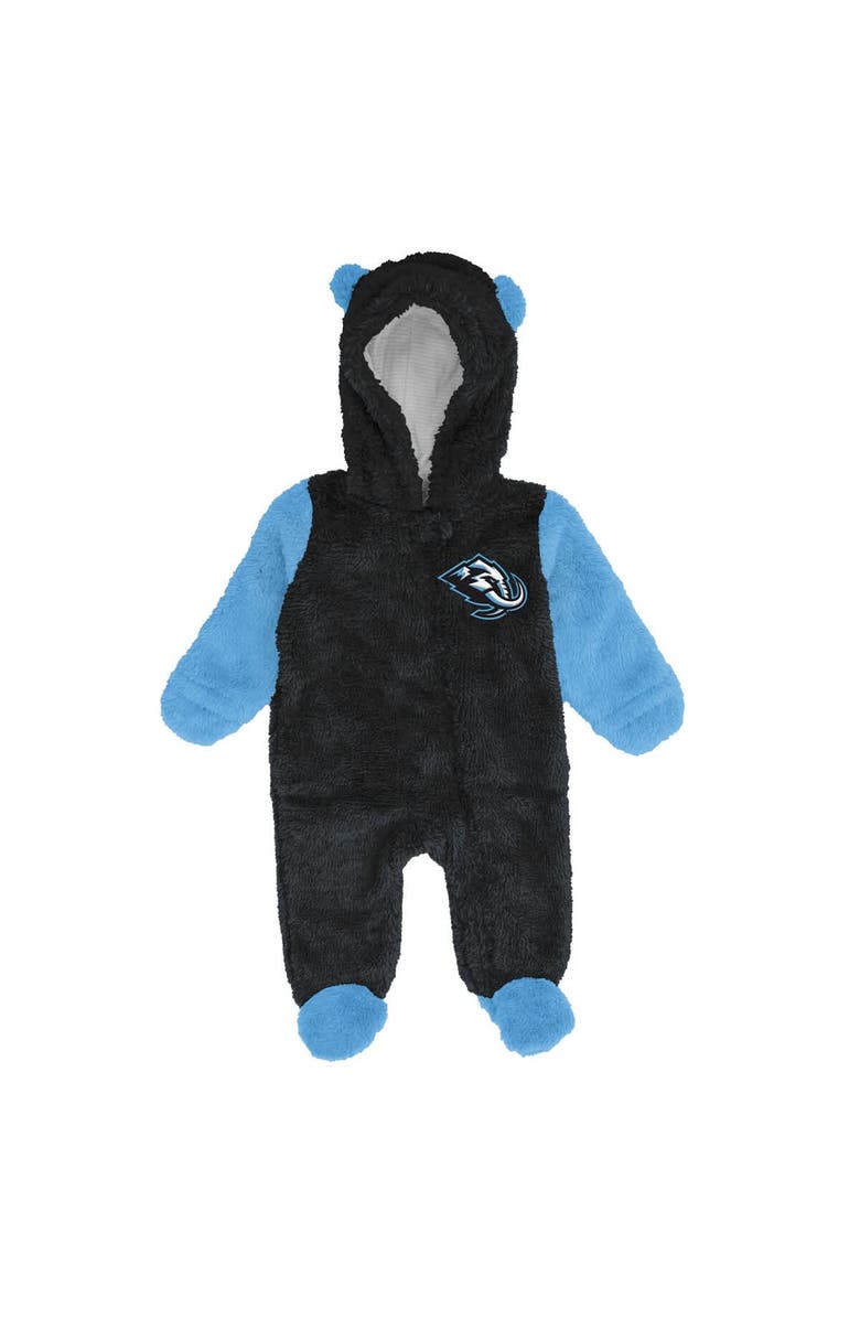 Outerstuff Infant & Newborn Outerstuff Black Utah Mammoth Stay Napping Fleece Bunting Full-Zip Hooded Sleeper, Alternate, color, Black