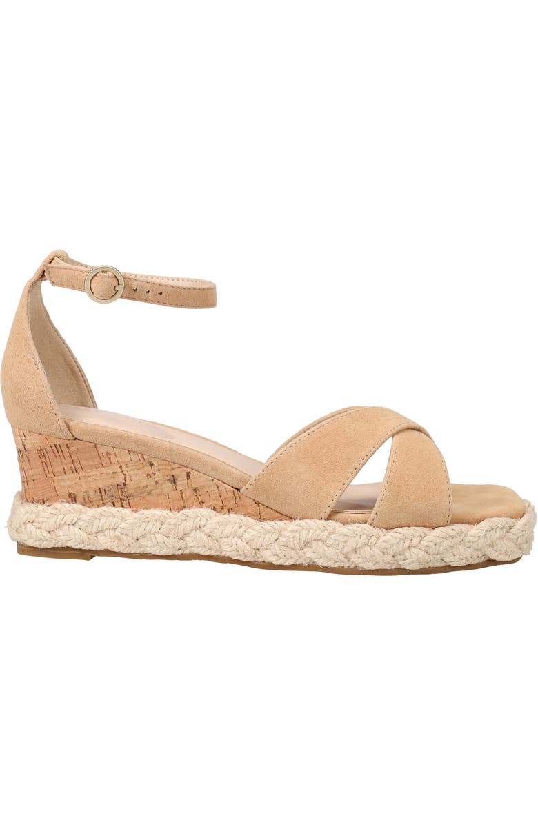 Pelle Moda Pippen Ankle Strap Wedge Slide Sandal, Alternate, color, Burnt Sugar