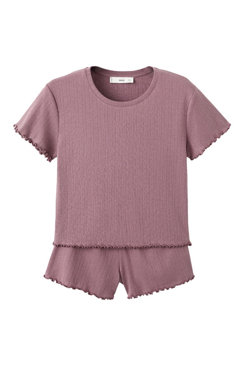 Cotton-Blend Pointelle Short Pajamas, Main, color, PINK