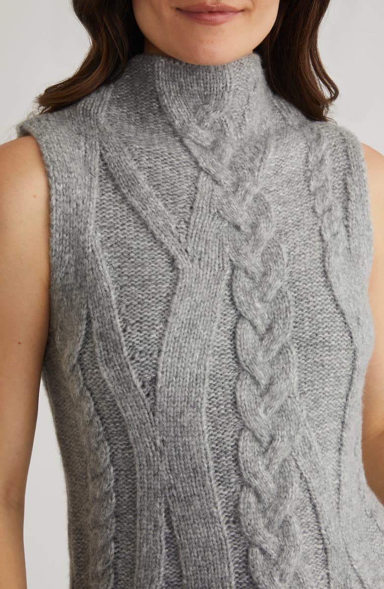 525 Kendall Cable Knit Funnel Neck Sweater Vest, Alternate, color, 