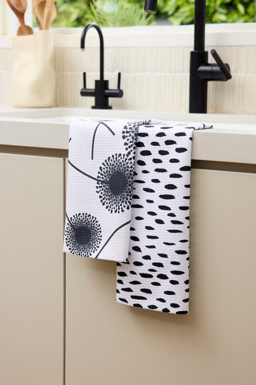 Geometry Kitchen Tea Towel Set In Black