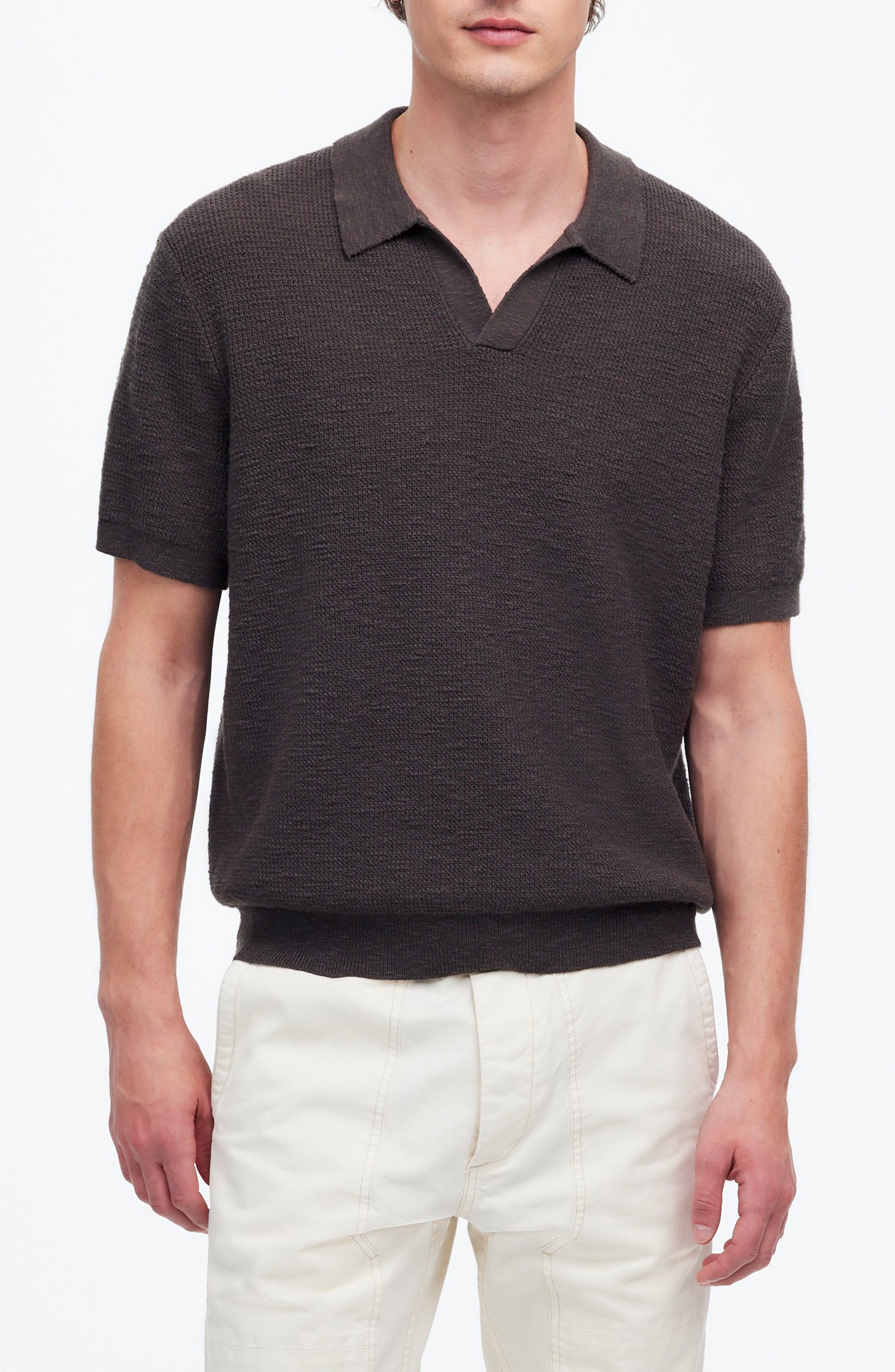 Madewell Johnny Collar Waffle Knit Polo