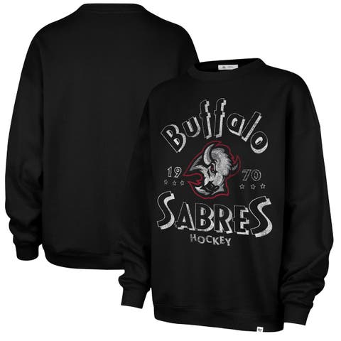 Women's '47 Black Buffalo Sabres Circle Change Stars Oversized Sweatshirt