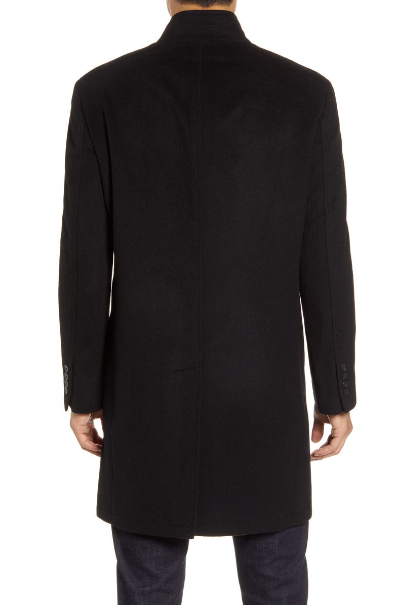 NORDSTROM MEN'S SHOP Trim Fit Wool Blend Overcoat, Alternate, color, 