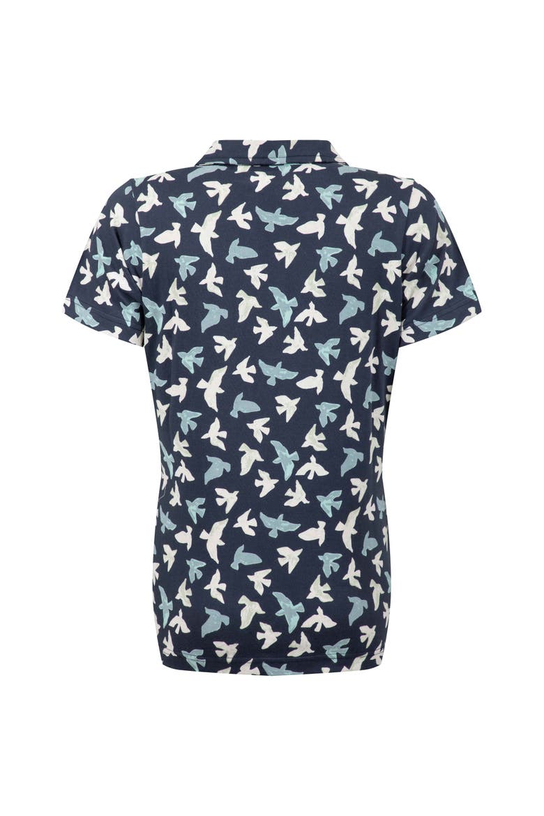 Rhenena Printed Jersey Polo Shirt, Alternate, color, Midnight