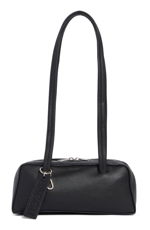 Small Recycled Leather Bowler Shoulder Bag