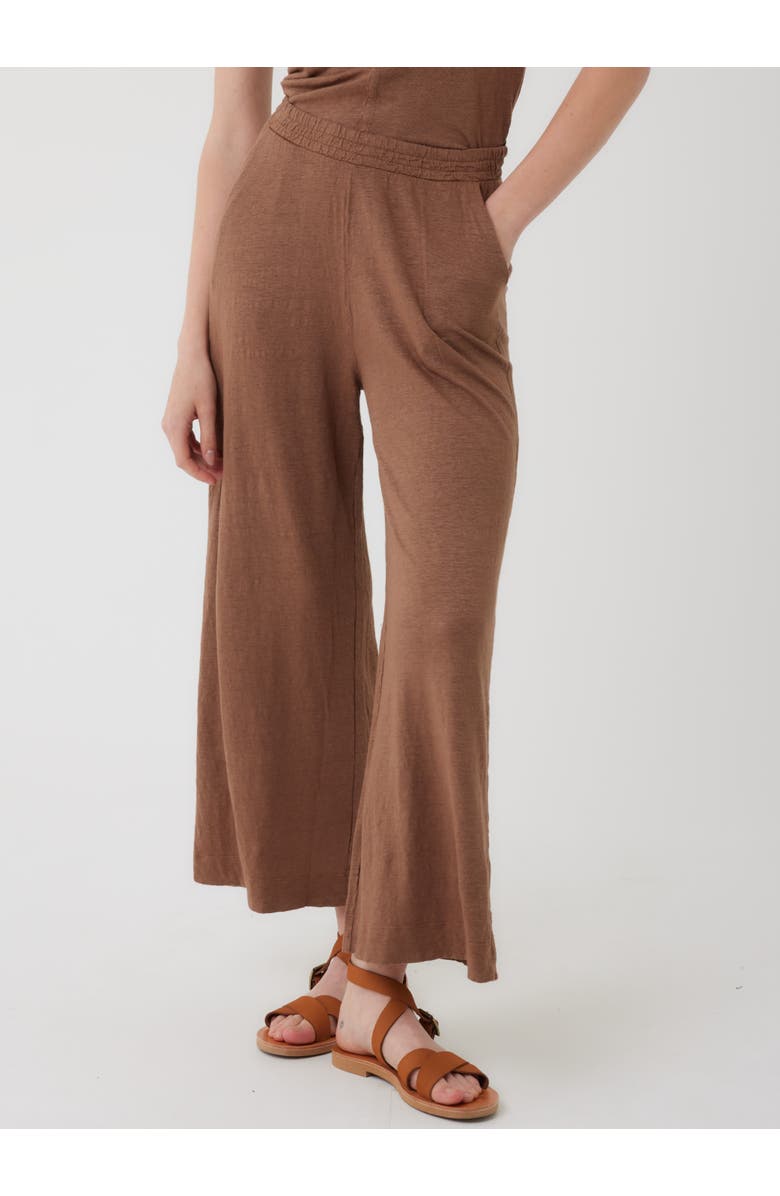 Majestic Filatures Stretch Linen HD Wide Leg Pant, Main, color, Moccha