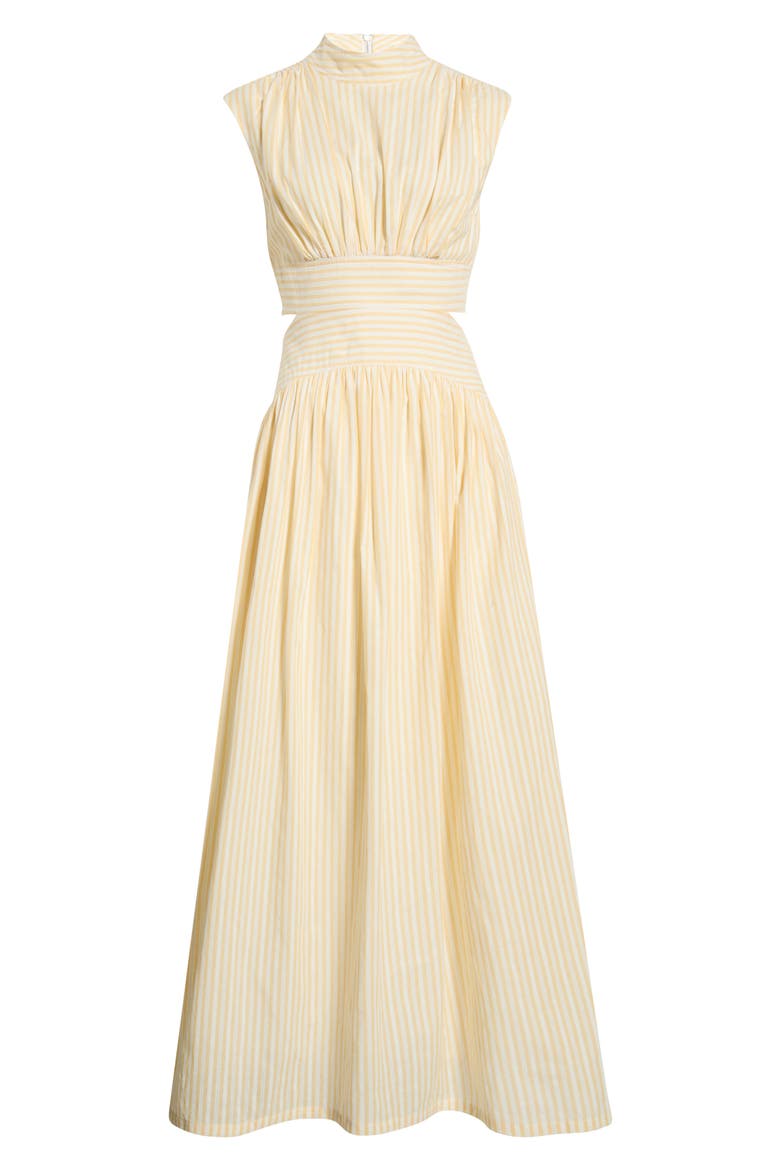 The Julianne Stripe Cotton Maxi Dress, Alternate, color, PASTEL YELLOW