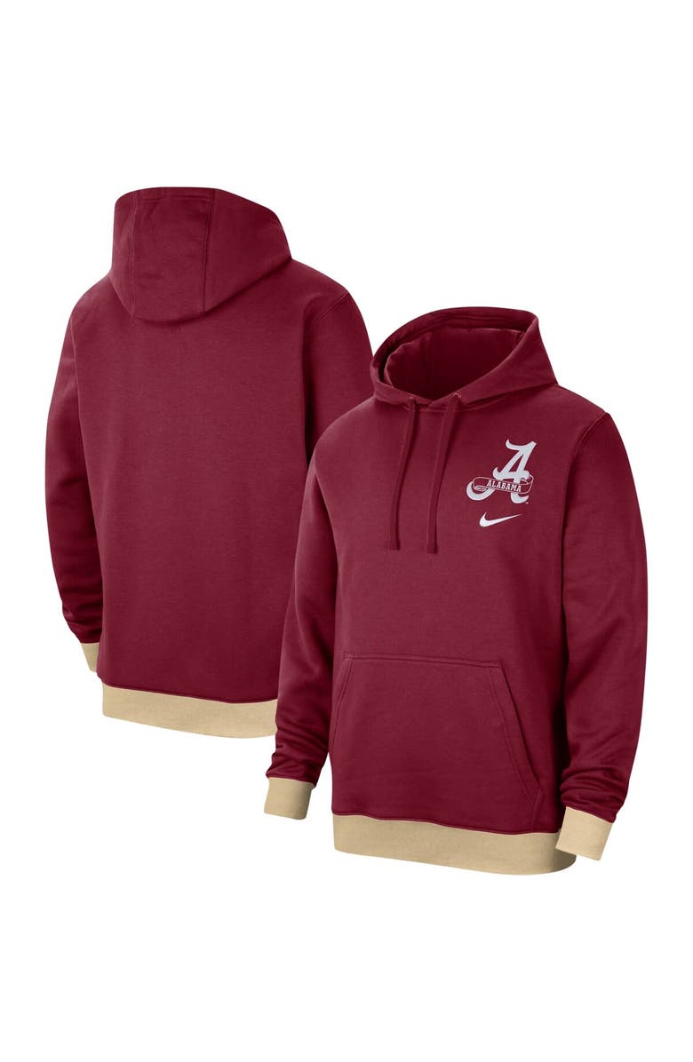 Nike Men's Nike  Crimson Alabama Crimson Tide Campus Retro Fleece Pullover Hoodie, Main, color, 