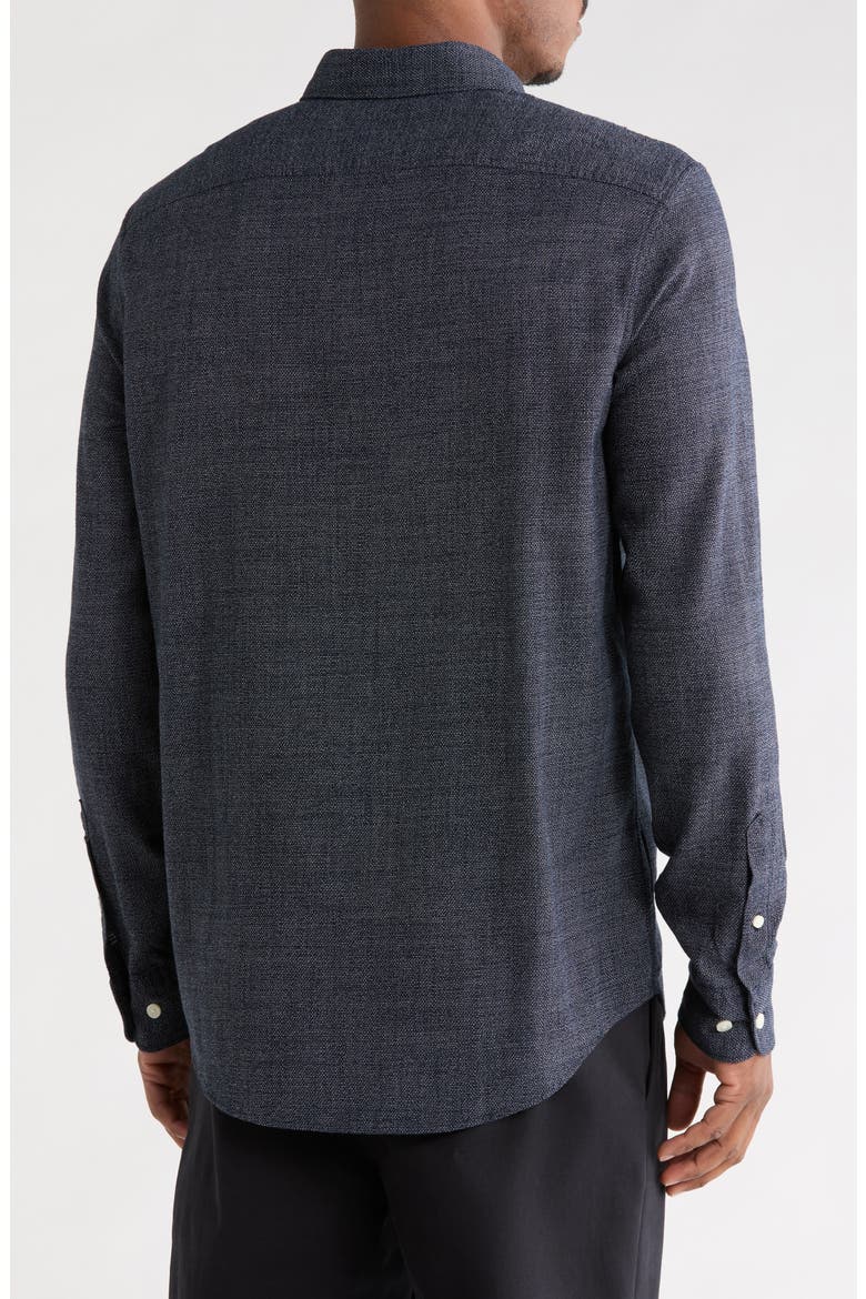 Textured Chambray Button-Down Shirt, Alternate, color, 413 DARK SAPPHIRE
