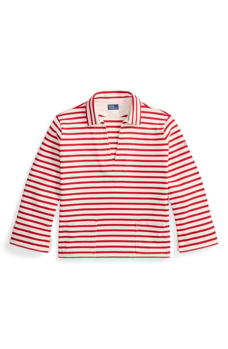 Polo Ralph Lauren Mariner Stripe Jersey Shirt, Alternate, color, Red/ Deckwash White