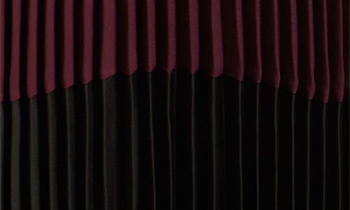 Hugo Boss Boss Flissani Pleated Mixed Media A-line Dress In Burgundy