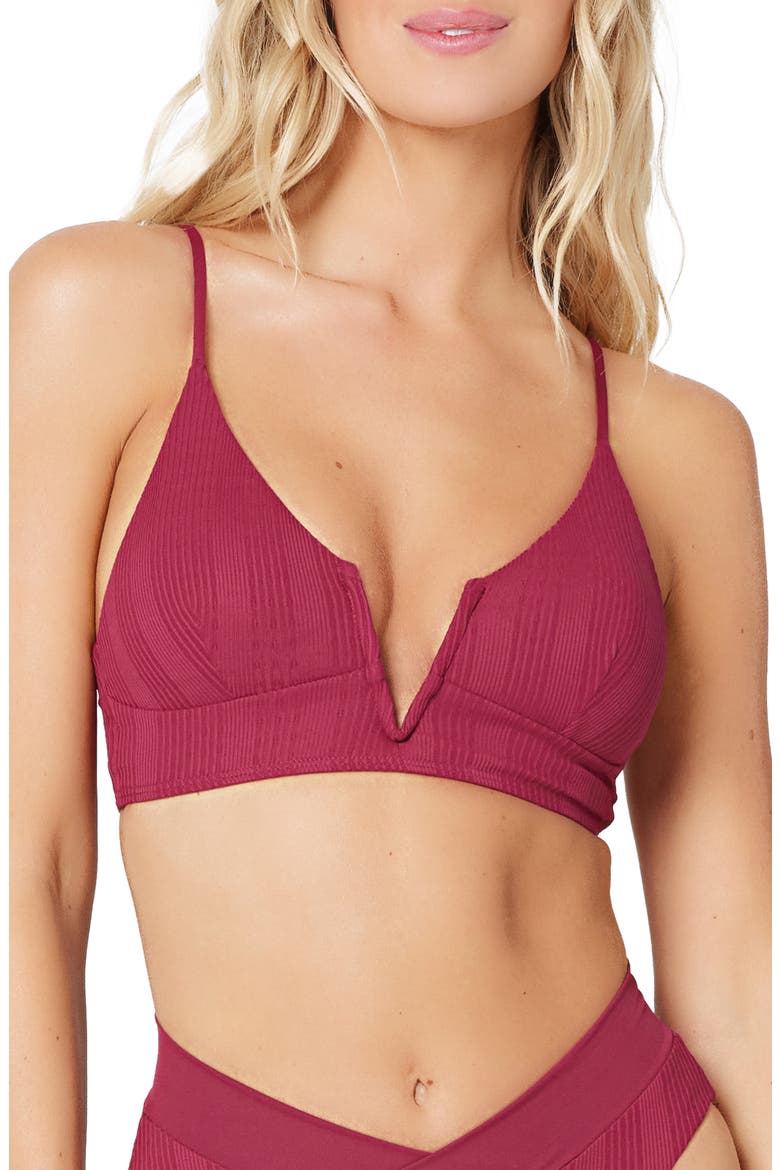 L Space Siren Bikini Top, Main, color, CABERNET