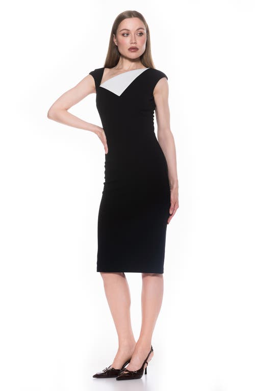 Alexia Admor Destiny Cap Sleeve Midi Sheath Dress In Black