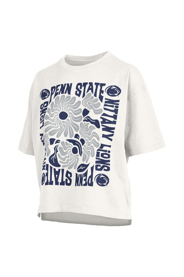 Women's Pressbox  White Penn State Nittany Lions Elena Oversized Slub T-Shirt, Alternate, color, White