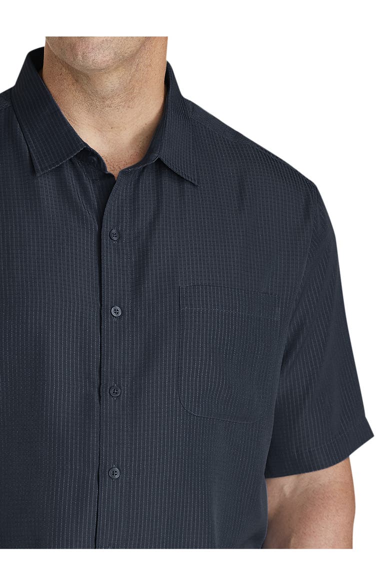 Microfiber Comfort Grid Sport Shirt, Alternate, color, NAVY