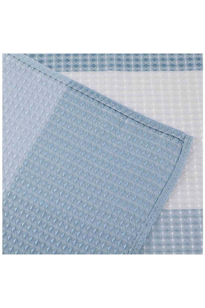 Shades Ombré Waffle Texture Shower Curtain, Alternate, color, AQUA