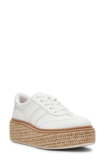 Dolce Vita Dv By Barkley Platform Woven Espadrille Sneaker In White