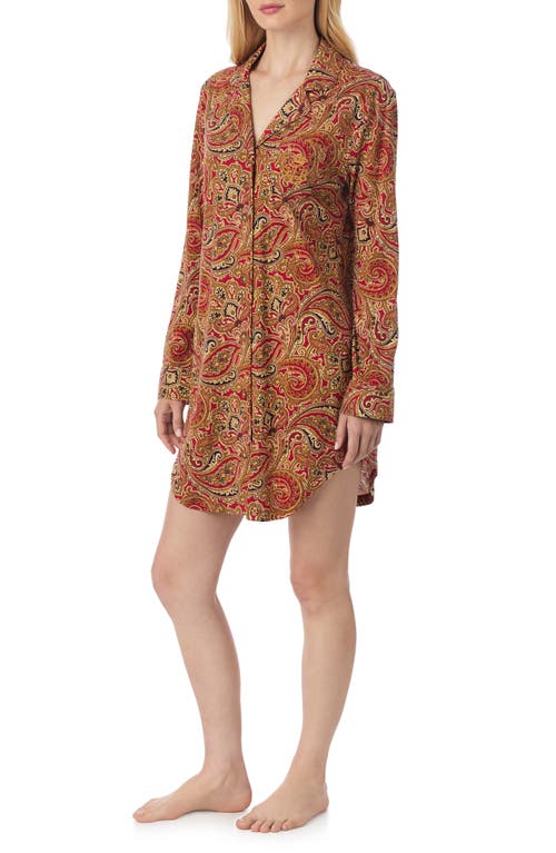 Ralph Lauren Lauren Cotton Blend Sleepshirt In Blue