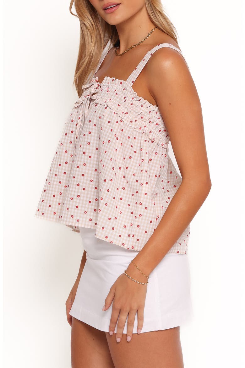 Renata Floral Gingham Babydoll Tank, Alternate, color, RED FLORAL
