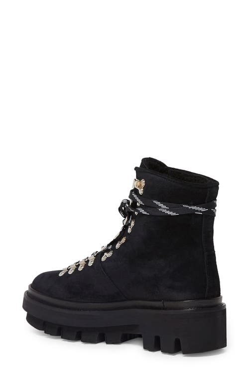 Allsaints Wanda Genuine Shearling Lug Sole Combat Boot