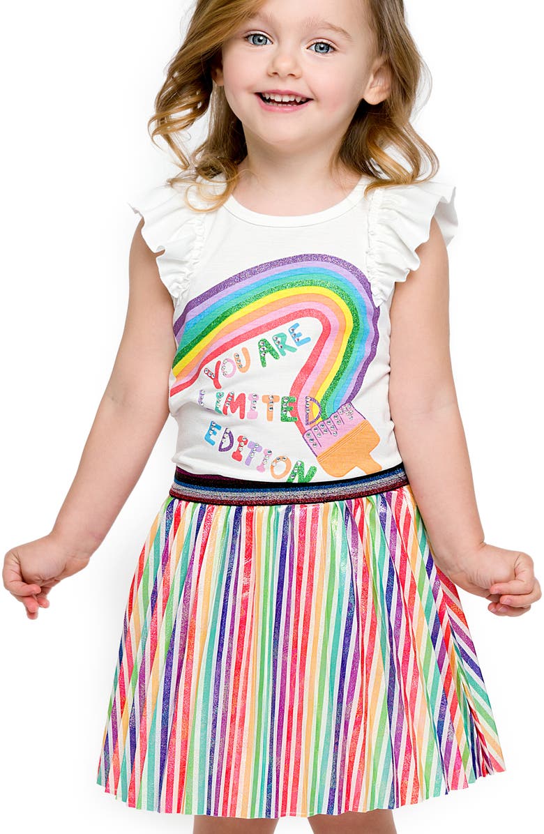 Truly Me Kids' Pleat Rainbow Skirt, Alternate, color, 
