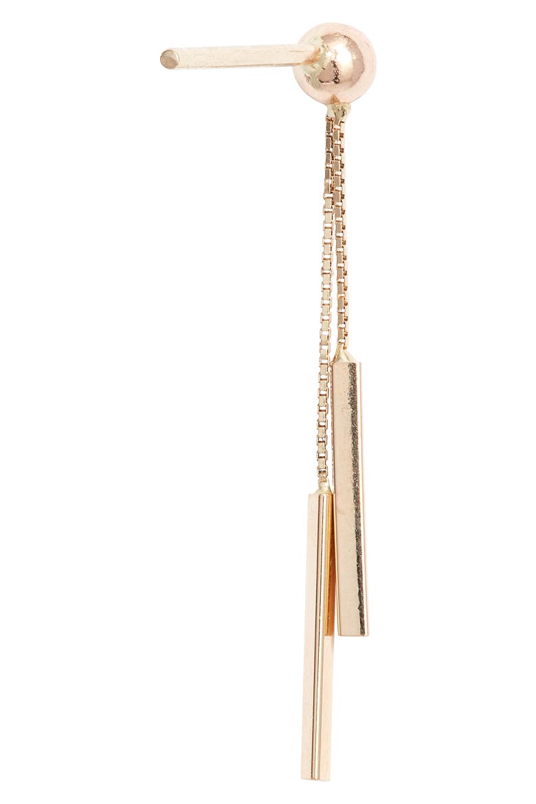 14K Gold Double Bar Drop Earrings, Alternate, color, YELLOW GOLD
