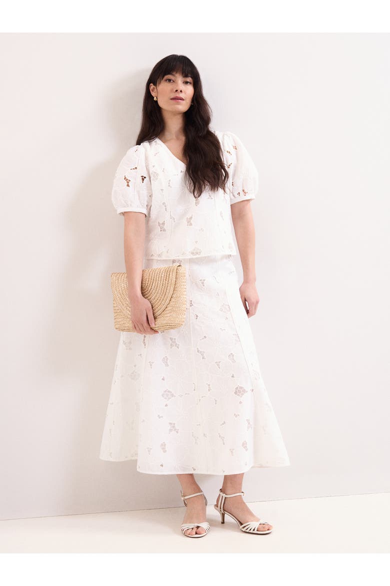 Marina V-Neck Lace Blouse, Alternate, color, Ivory