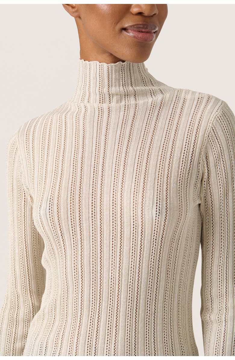 Soaked in Luxury SLLaisa Metallic Turtleneck Pullover, Alternate, color, Silver