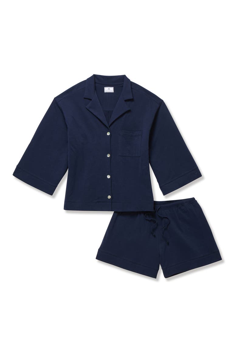 Olivia Pima Cotton Short Pajamas, Alternate, color, NAVY