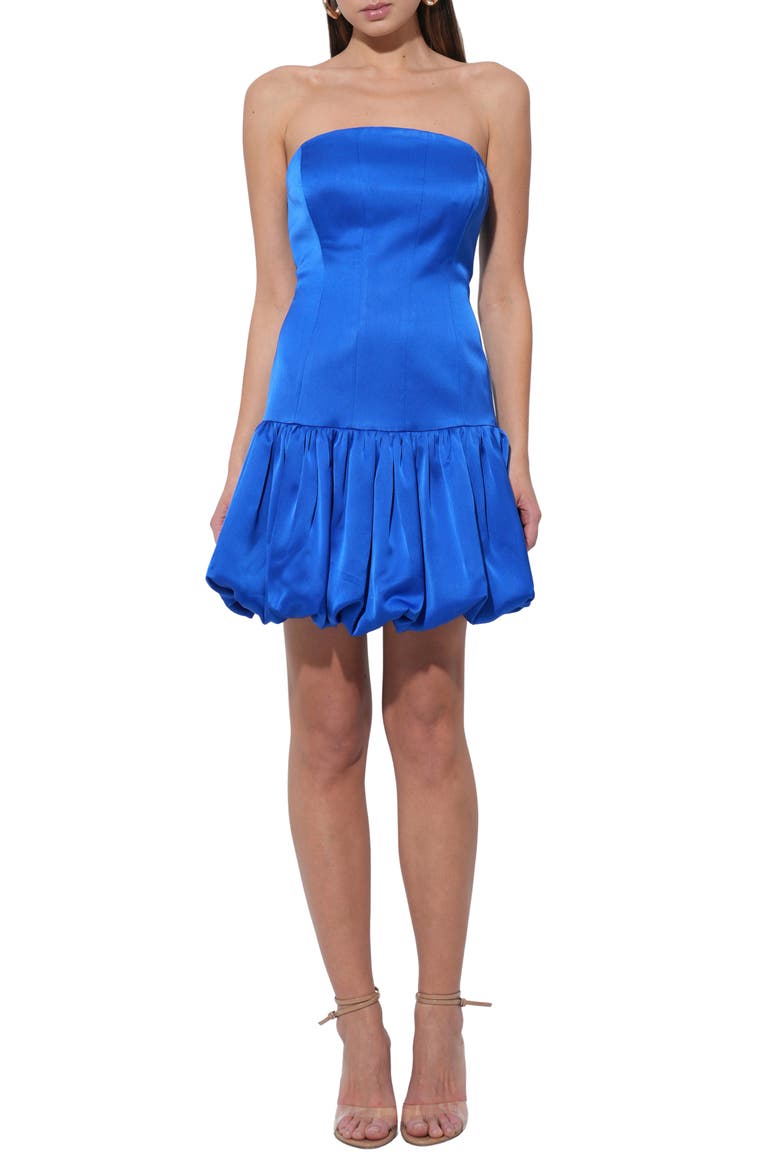 Paloma Strapless Bubble Minidress, Main, color, ROYAL BLUE